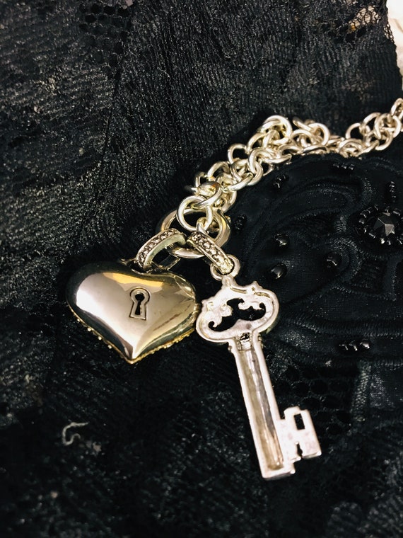 HEART & KEY CHARM Necklace, Key to My Heart Toggl… - image 6