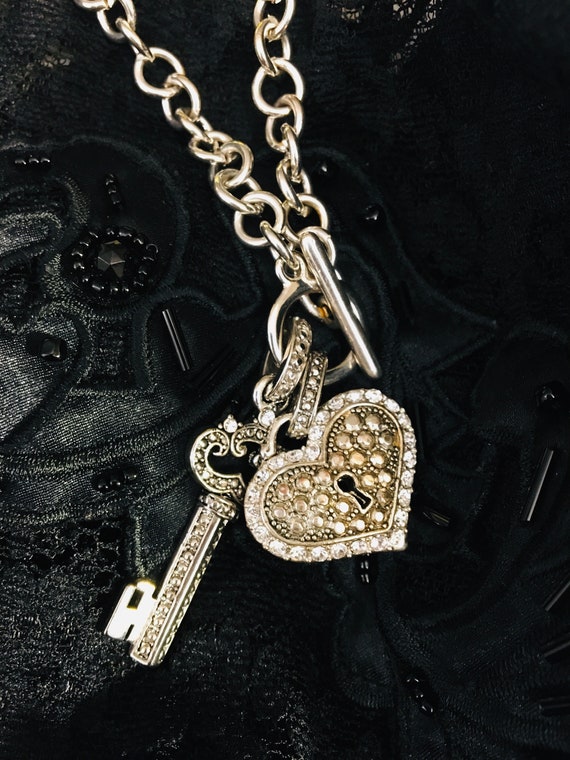 HEART & KEY CHARM Necklace, Key to My Heart Toggl… - image 5
