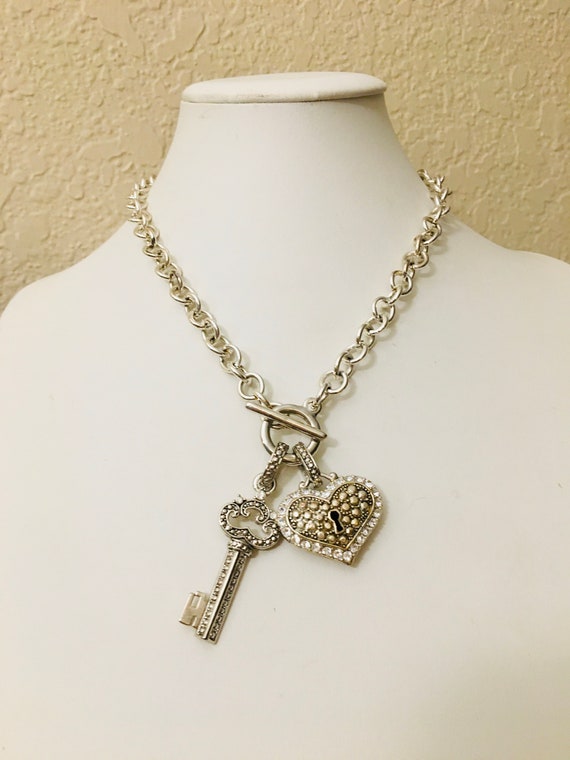 HEART & KEY CHARM Necklace, Key to My Heart Toggl… - image 7