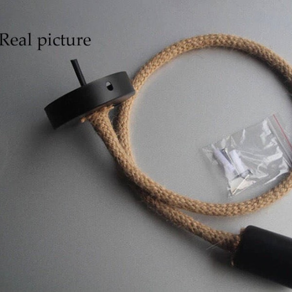 Black Rope Pendant Light - Etsy