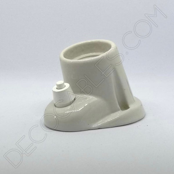 Porcelain inclined socket lamp holder with E27 socket switch