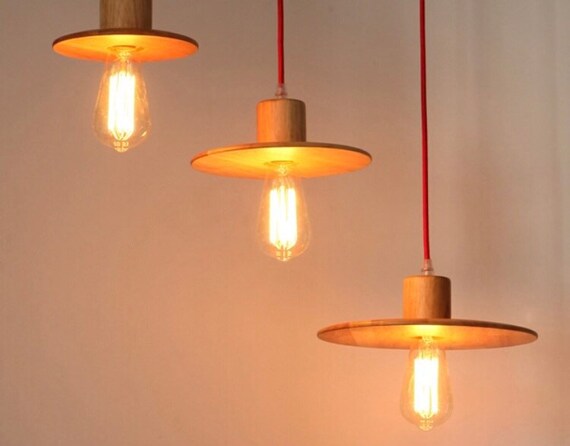 Wood Strip Ceiling Lamp Etsy