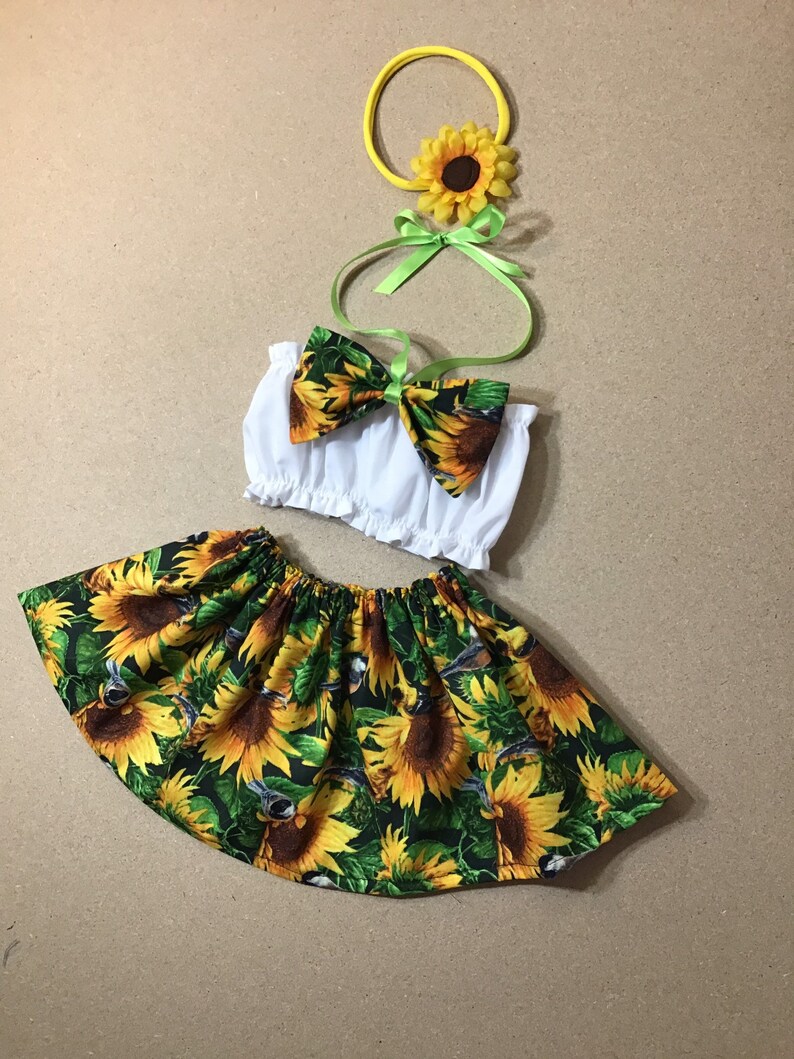 Easter Outfit Sunflower baby Top Daisies Crop Top ONLY All Sizes Little Miss Sunshine