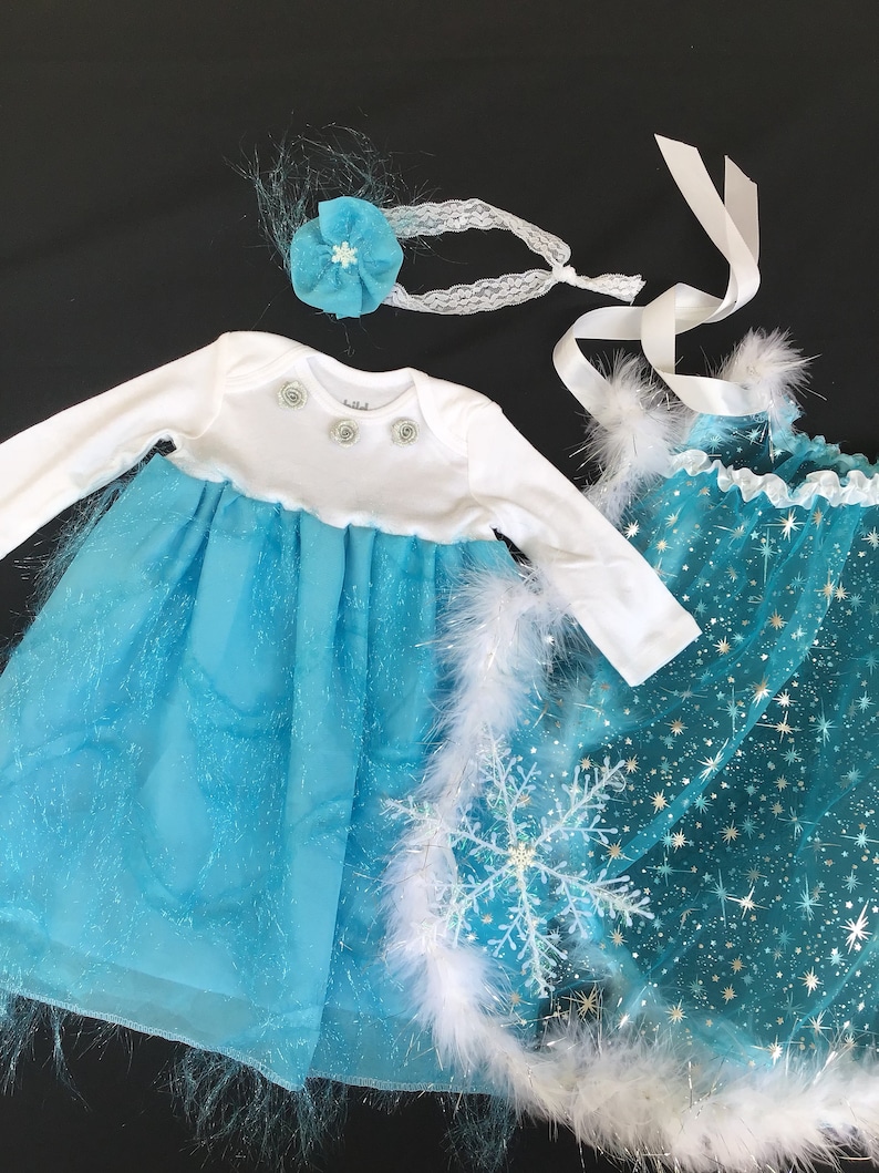 Ice princess Newborn Photo Shoot 3 PIECES Elsa and Anna. Frozen Baby Dress Princess Elsa Inspired Photography Props Ice Queen