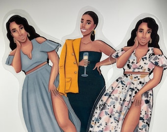 Curvy African American Bookmark Set | Fashion Illustration