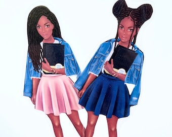 African American Girl Bookmark Set | Laminated Cardstock, Books