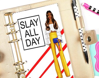 African American Planner Dashboard | Fashion Girl Illustration