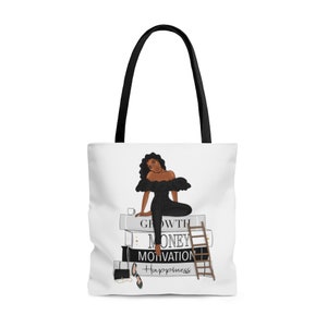 Borsa tote afroamericana, borsa Manifestaiton, borsa ragazza nera, borsa libro