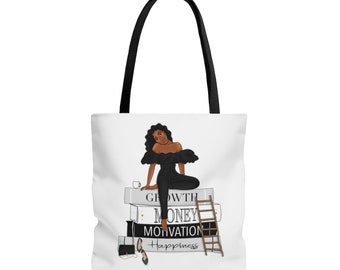 African American Tote Bag, Manifestaiton bag, Black girl bag, book bag