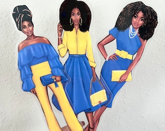 African American Bookmark Set |Black Girl Bookmarks|Black Girl Magic Bookmark|Books|sorority inspired bookmark