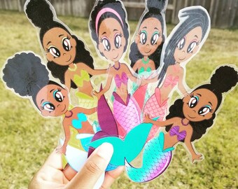 Black Mermaid Bookmark Set | Brown Skin Girl Magic