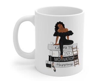 Mug, coffe mug, black girl mug, tea, african american mug
