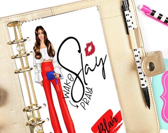 Personalized Planner Dashboard | African American Woman Illustration