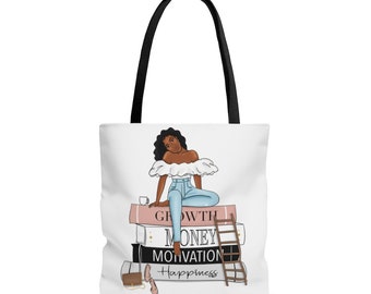 African American Tote Bag, Manifestaiton bag, Black girl bag, book bag