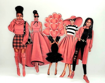 African American Girl Bookmark Set | Laminated Cardstock Valentines Gift