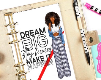 African American Woman Planner Dashboard | A5, A6, Personal, Happy Planner