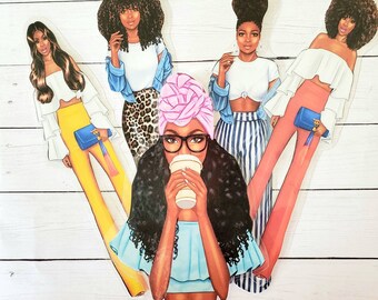 Black Girl Magic Bookmark Set | African American Cardstock Bookmarks