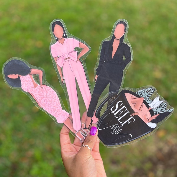 Self Care Bookmark Set| Custom Bookmarks|African American Bookmarks|Curvy women|Book Accessories|