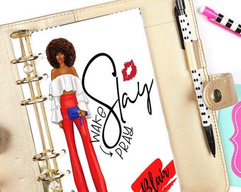 Custom African American Woman Planner Dashboard | Laminated Cardstock