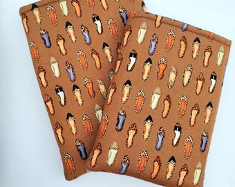 Padded Book Sleeve with Shoe Print | Book Protector