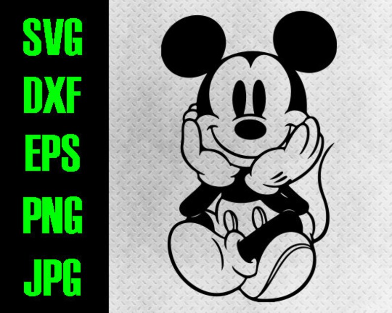 Download Mickey Sitting svg dxf eps png jpg cutting files | Etsy