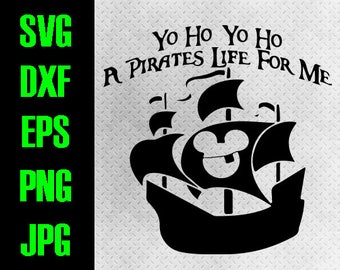 Disney Pirate Cruise - svg, dxf, eps, png, jpg cutting files - cricut, silhouette - iron on - Disneyland Disneyworld Pirate's life for me