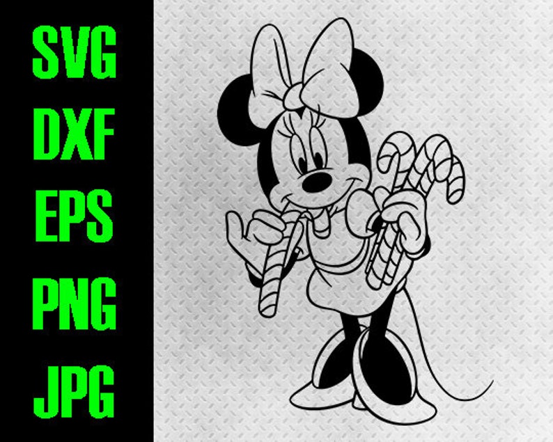 Download Disney Navidad Minnie Candy Cane svg dxf eps png jpg | Etsy