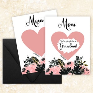 Faire-part de grossesse, sexe révélé, carte à gratter pour bébé, grands-parents, grand-mère, tante, oncle, papa, toutes les occasions, personnalisé