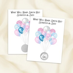 GENDER REVEAL It's a Girl Boy Scratch Card Baby What Will Baby Be Announcement