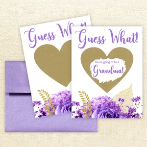Faire-part de grossesse Carte à gratter Devinez quel sexe pour bébé Grands-parents Grand-mère tante Oncle Toutes les occasions Carte à gratter personnalisée