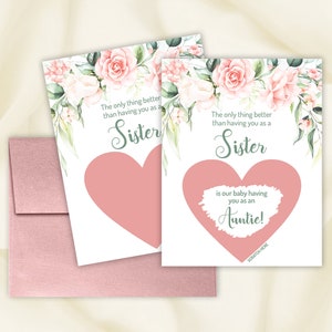 Faire-part de grossesse, sexe révélé, carte à gratter pour bébé, grands-parents, grand-mère, tante, oncle, soeur, toutes les occasions personnalisées à gratter