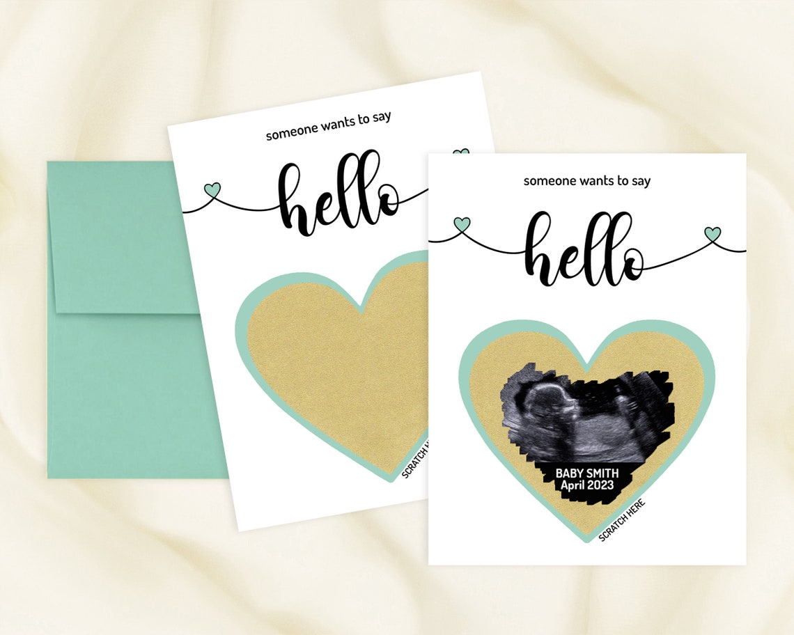 Pregnancy Announcement Card Ultrasound Scratch Card Custom Etsy