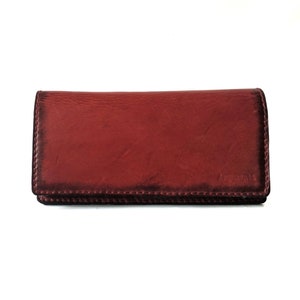 Cartera / monedero de señoras de cuero rojo, 100% hecho a mano, Argomenti...