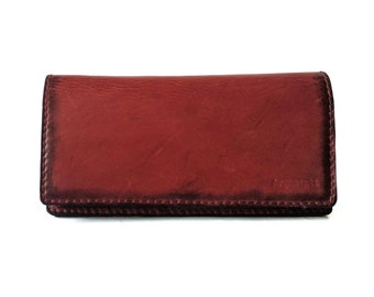 Red leather ladies wallet / purse, 100 % handmade, Argomenti...