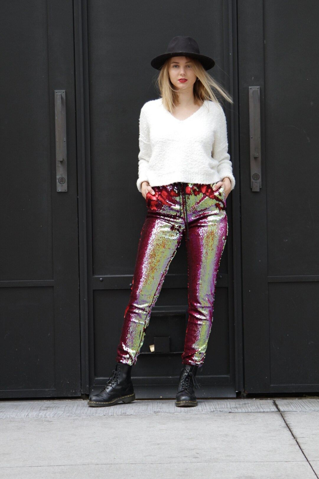 パンツ BALMAIN IRIDESCENT EFFECT WIDE PANTS Women's Holographic Iridescent Space Pants - Etsy