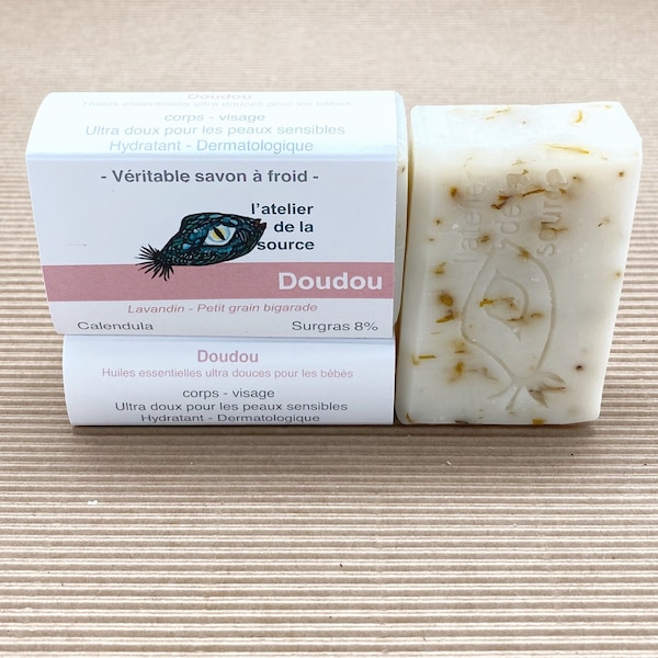 Savon Bébé DOUDOU, savon à froid, savon naturel, savon bio, cosmétique naturel, savon artisanal, savon surgras