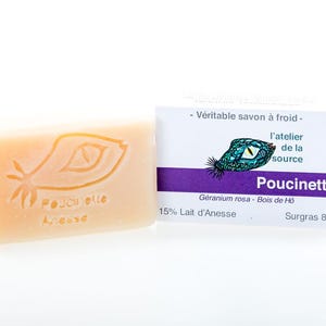 Savon POUCINETTE 100g, savon visage, savon à froid, savon naturel, shampoing solide, savon surgras
