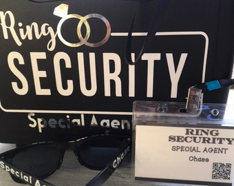 SET of RING SECURITY Briefcase, Badge and Glasses