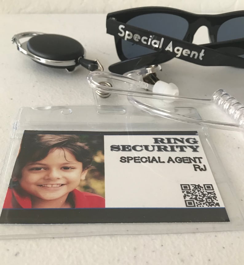 FREE SHIPPING! earbud earpiece badge and glasses