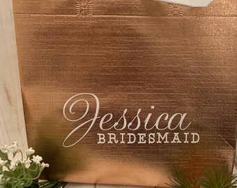 Rose gold gift bag - reusable, free personalization!!