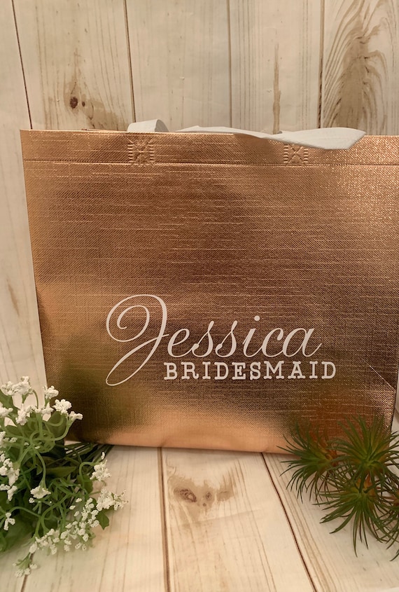 Rose gold gift bag - reusable, free personalization!!