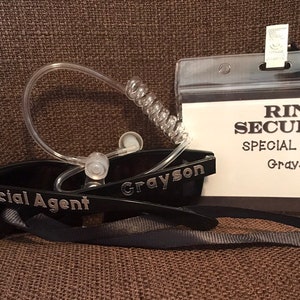 FREE SHIPPING!! earbud earpiece badge and glasses