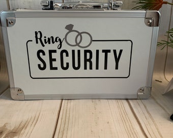 RING SECURITY briefcase White&Chrome Only - Ring Bearer Case FREE Personalization!! sunglasses extra charge. Combination, keyless, lockable!