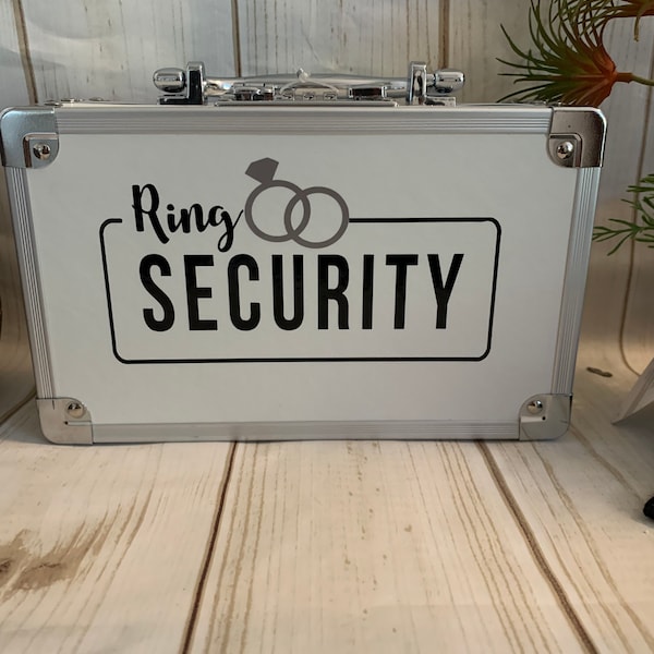 RING SECURITY briefcase White&Chrome Only - Ring Bearer Case FREE Personalization!! sunglasses extra charge. Combination, keyless, lockable!