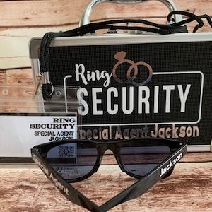 RING SECURITY Briefcase, badge - Lunettes de soleil - Ring Bearer Case Limited time FREE Personnalisation!! Combinaison, sans clé, verrouillable!!
