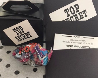 FREE SHIPPING!!Proposal for ring security, personalized Top Secret