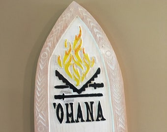 Ohana Restaurant Sign: Polynesian Village Inspired Wood Decor