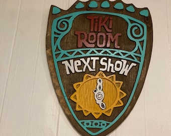 New style Disneyland Tiki Room Next show sign