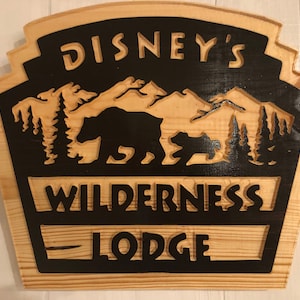 Wilderness Lodge DisneyWorld inspired solid wood sign walt disney world