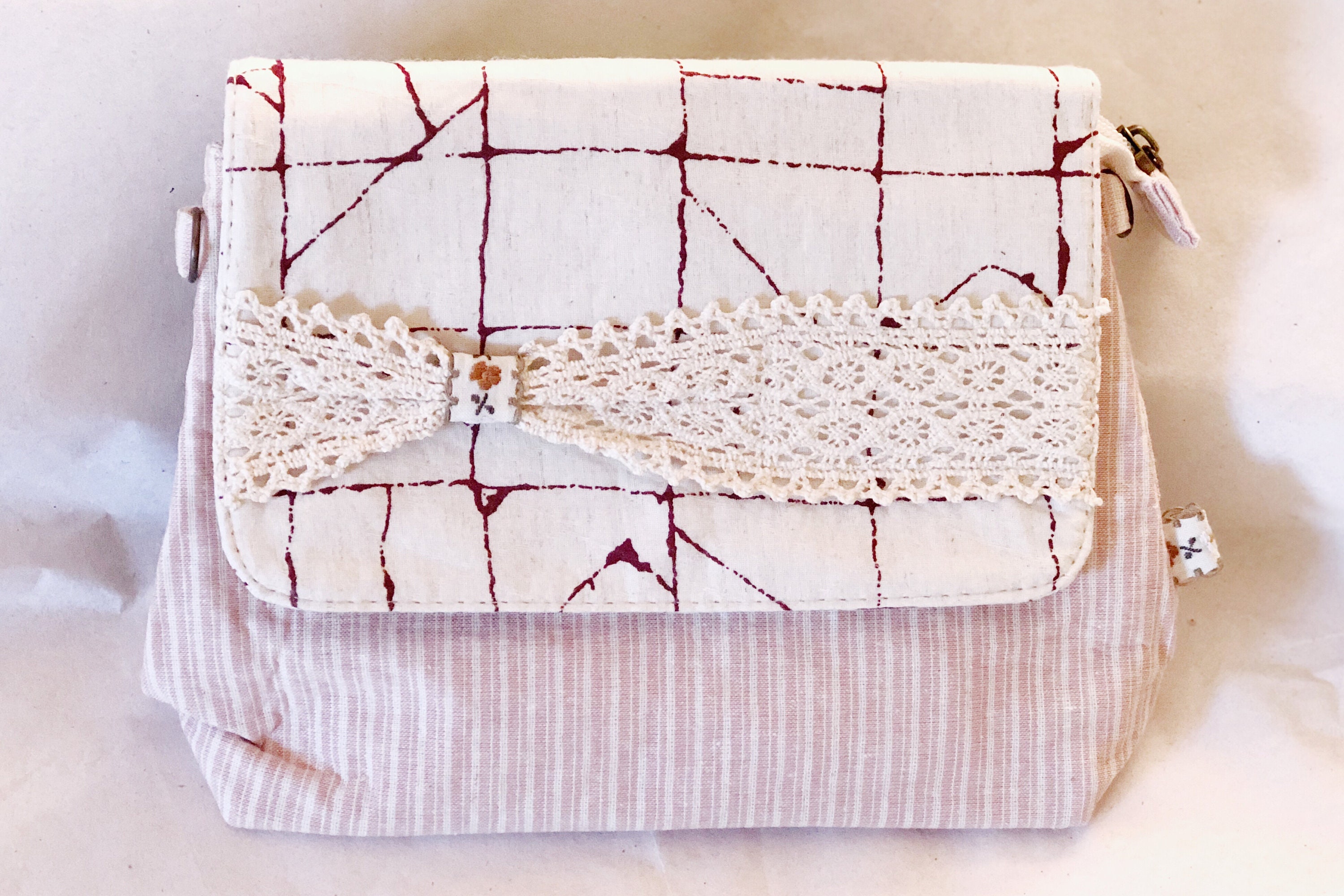 Organic Cotton Crossbody Bag Marble Crossbody Purse Plaid Stripe Eco